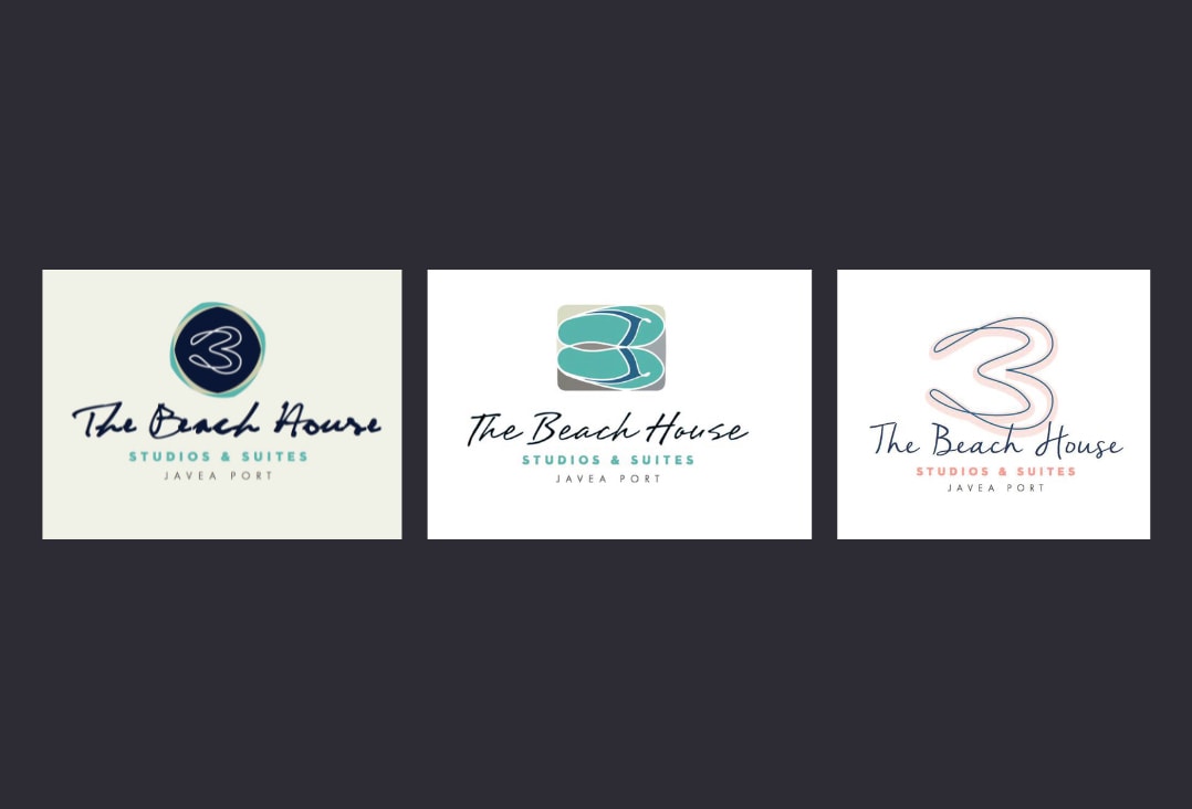 Stationery design of letterhead and business cards for the company Anders on top of a blurred photo of a house interior.