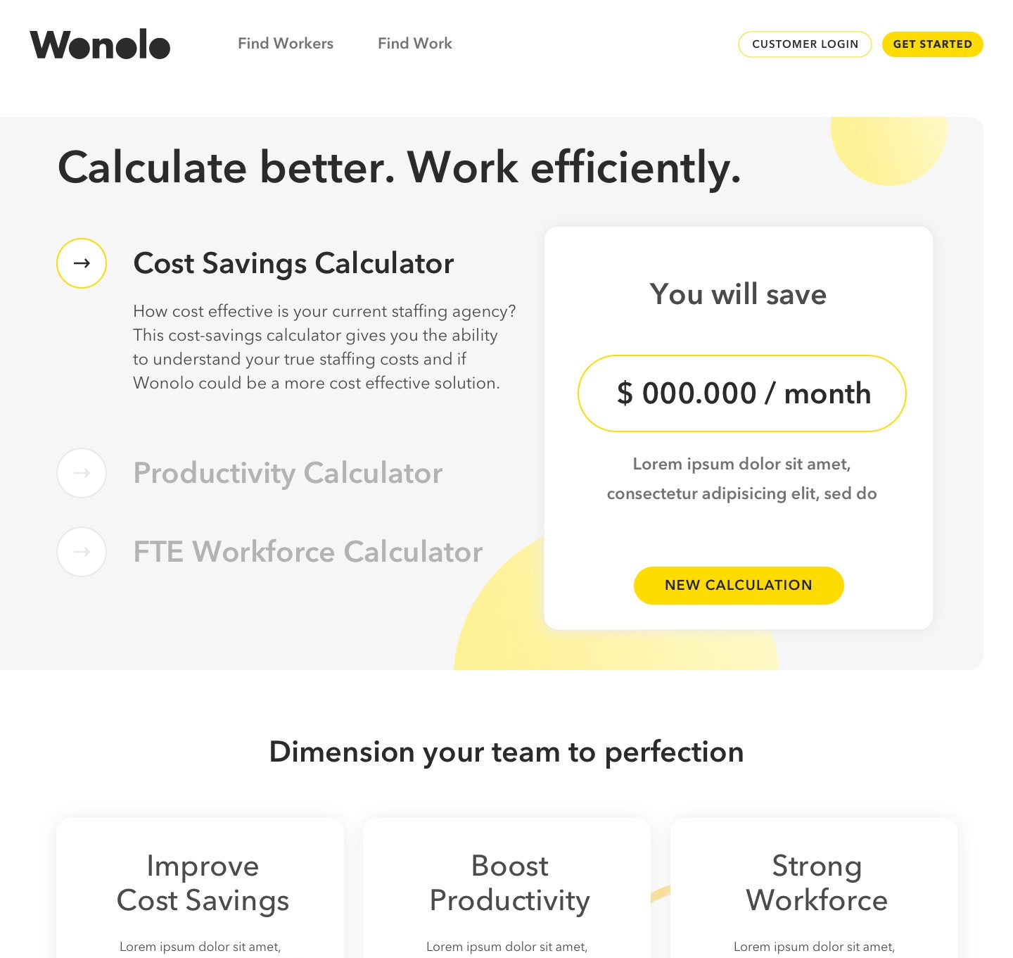 Graphic of a close up of a website depicting an Our Projects page with sample project names and dates.